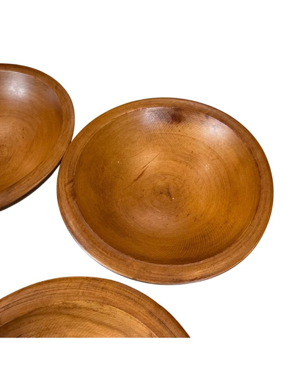 MCM Woodcraftery Handcrafted Wooden Salad Bowls Set of 6 Rustic Kitchenware - Picture 2 of 11